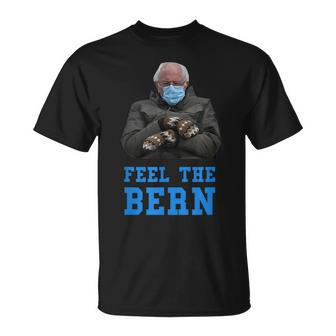 Feel The Bern Bernie Sanders Sitting Mittens Funny Meme Meme Funny Gifts Unisex T-Shirt | Mazezy CA