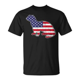Ferret 4Th Of July Usa Flag America Patriotic Usa Matching Unisex T-Shirt - Monsterry UK