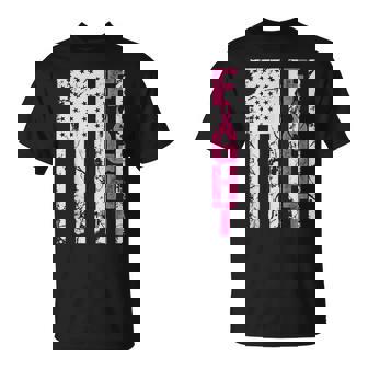 Fight Breast Survivor American Flag Breast Cancer Awareness T-Shirt - Monsterry