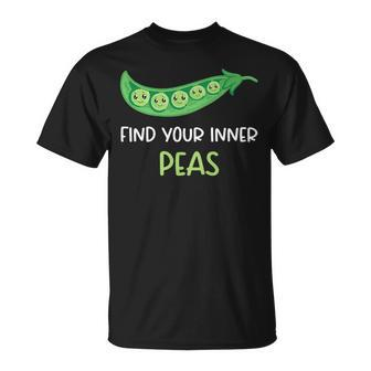 Find Your Inner Peas - Funny Pea Pun Jokes Motivational Pun Unisex T-Shirt | Mazezy