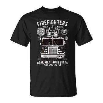 Firefighters Truck Proud Firefighter Job Pride Fireman Dept Unisex T-Shirt | Mazezy