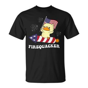 Firequacker Funny Fireworks American Patriotic 4Th July Patriotic Funny Gifts Unisex T-Shirt | Mazezy
