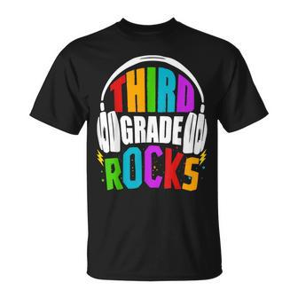 First Day Of 3Rd Grade Rocks Back To School Teacher Kids Unisex T-Shirt - Seseable