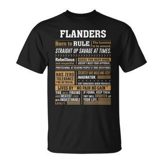 Flanders Name Gift Flanders Born To Rule Unisex T-Shirt - Seseable