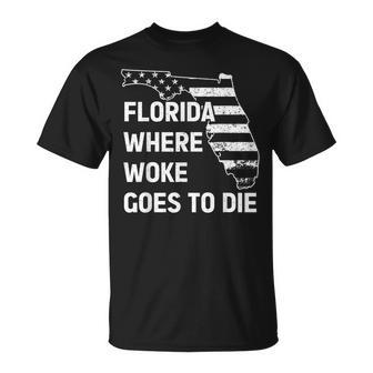 Florida Where Woke Goes To Die Funny Retro Unisex T-Shirt | Mazezy UK