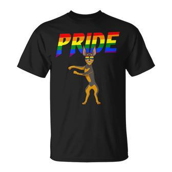 Flossing Doberman Pinscher Lesbian Gay Lgbt Pride Unisex T-Shirt | Mazezy