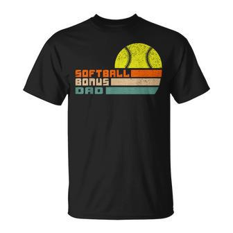 For Mens Softball Bonus Dad From Stepdaughter Stepson Son Unisex T-Shirt - Seseable