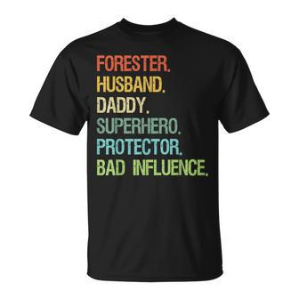Forester Husband Daddy Superhero Protector Dad T-Shirt | Mazezy