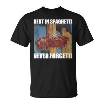 Never Forgetti Rest In Spaghetti Meme Rip T-Shirt | Mazezy CA