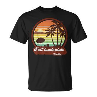 Fort Lauderdale Florida Beach Souvenir Ft Lauderdale 70S 80S T-Shirt | Mazezy