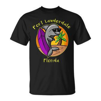 Fort Lauderdale Florida Dolphin Vacation Design Souvenir Unisex T-Shirt | Mazezy