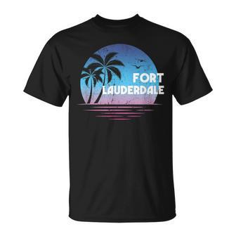 Fort Lauderdale Florida Retro Vintage Distressed Unisex T-Shirt | Mazezy