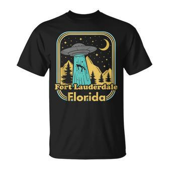 Fort Lauderdale Florida Ufo Alien Hunter 80S State Pride Unisex T-Shirt | Mazezy