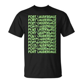 Fort Lauderdale Florida Vintage Psychedelic Unisex T-Shirt | Mazezy