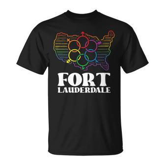 Fort Lauderdale Pride Flag Pride Month Lgbtq Flag Unisex T-Shirt | Mazezy
