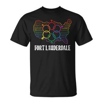 Fort Lauderdale Pride Month Pride Flag Lgbt Community Unisex T-Shirt | Mazezy