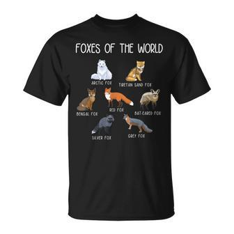 Fox Lover Foxes Of The World Types Of Foxes Fox T-Shirt - Seseable