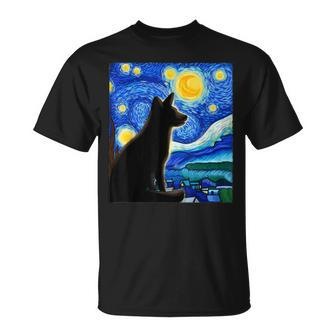 Fox Lover Starry Night Art Fox Art Fox T-Shirt - Monsterry UK