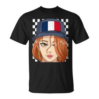 France Flag Bucket Hat French Girl European Pride Unisex T-Shirt | Mazezy