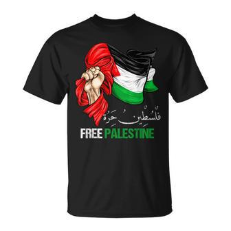 Free Gaza Free Palestine Flag Arabic Jerusalem Human Rights T-Shirt - Monsterry