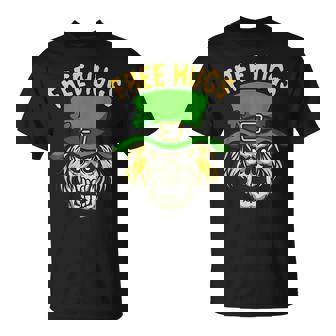 Free Hugs From Scary Leprechaun For St Patrick Halloween Unisex T-Shirt | Mazezy