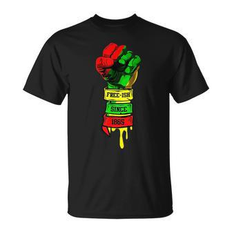 Free-Ish Since 1865 With Pan Junenth Fist Black African Unisex T-Shirt | Mazezy
