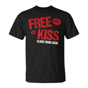 Free Kiss Claim Yours Now Best Valentine's Day T-Shirt | Mazezy
