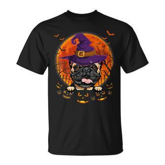 French Bulldog Witch Halloween Pumpkin Scary Costume T-Shirt - Monsterry DE