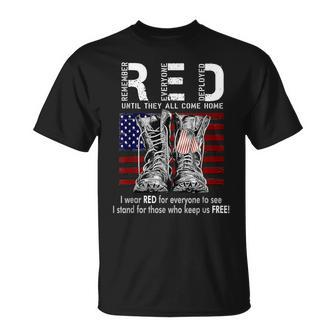 On Friday We Wear Red Remember Everyone Deployed Usa Flag T-Shirt - Seseable
