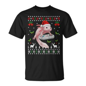 Fun Axolotl Gamer Axolotl Lover Ugly Christmas Sweater T-Shirt | Mazezy
