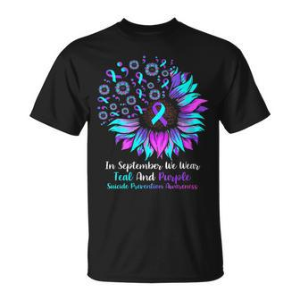 Fun In September We Wear Teal And Purple Suicide Preventions T-Shirt | Mazezy