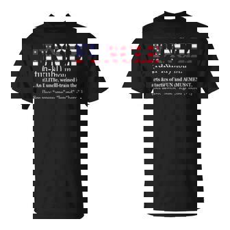 Funcle Gift For Veteran Fun Uncle Patriotics America Flag Unisex T-Shirt | Mazezy
