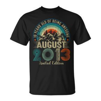10 Year Old August 2013 Vintage 10Th Birthday Boy T-Shirt - Monsterry DE