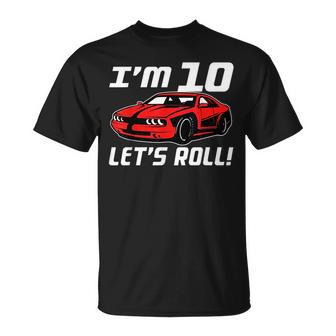 Funny 10Th Birthday Gift Race Car Driver Boys 10 Years Old Driver Funny Gifts Unisex T-Shirt | Mazezy