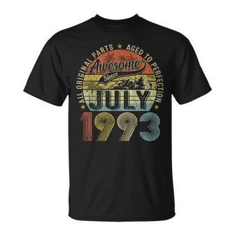 Funny 30 Year Old July 1993 Vintage Retro 30Th Birthday Gift 30Th Birthday Funny Gifts Unisex T-Shirt | Mazezy
