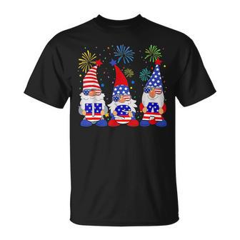 Funny American Gnomes Sunglasses Patriotic Usa 4Th Of July Unisex T-Shirt | Mazezy