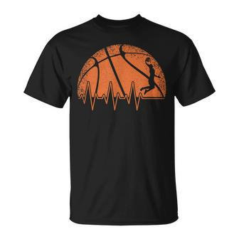 Basketball Heartbeat Basketball Player T-Shirt - Seseable