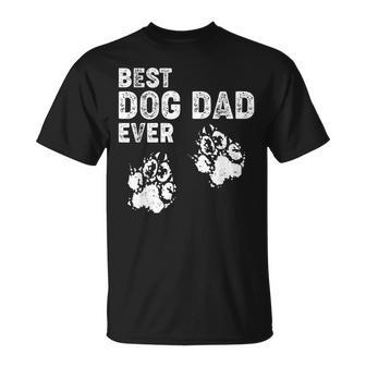 Funny Best Dog Dad Ever Cool Fathers Day Vintage Gift Men Unisex T-Shirt - Seseable