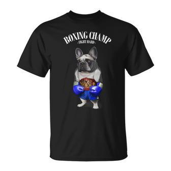 Funny Boxing Champion French Bull Dog Fighter Unisex T-Shirt - Monsterry CA