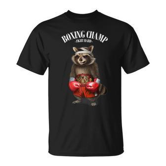 Funny Boxing Champion Raccoon Fighter Unisex T-Shirt - Monsterry DE