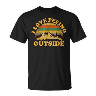 Camping Hiking Outdoors I Love Peeing Outside T-Shirt - Seseable