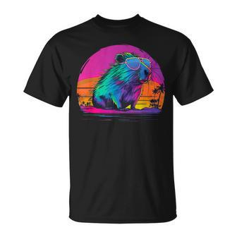 Funny Capybara Vintage Rodent Retro Vaporwave Aesthetic Goth  Unisex T-Shirt