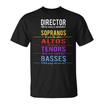 Choir Director Soprano Alto Tenor Bass Joke T-Shirt | Mazezy