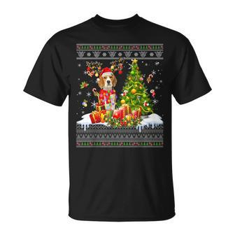 Christmas Lights Beagle Dog Xmas Ugly Sweater T-Shirt | Mazezy