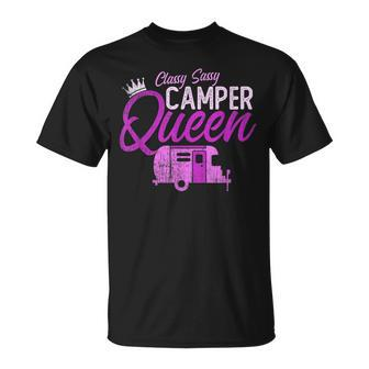 Funny Classy Sassy Camper Queen Girl Camping Princess Rv Unisex T-Shirt | Mazezy