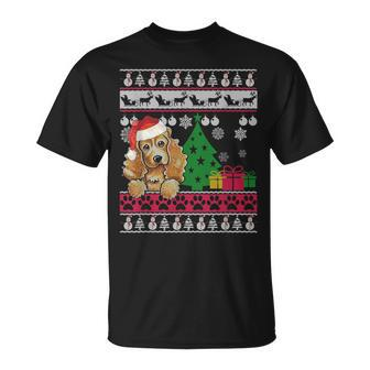 Cocker Spaniel Christmas Ugly Sweater Dog Lover Xmas T-Shirt | Mazezy