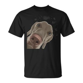 Curious Dog Weimaraner T-Shirt | Mazezy