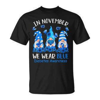 Cute Gnomes Wear Blue For Type1 Diabetes Awareness T-Shirt | Mazezy