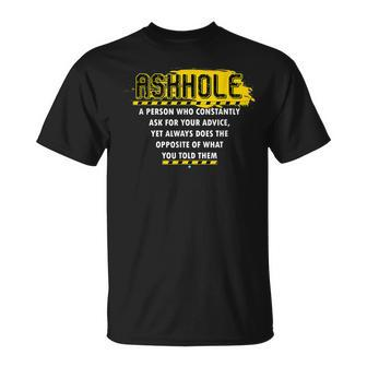 Distressed Askhole Definition Questions T-Shirt | Mazezy