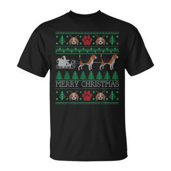Dog Beagle Ugly Christmas Sweaters T-Shirt - Monsterry